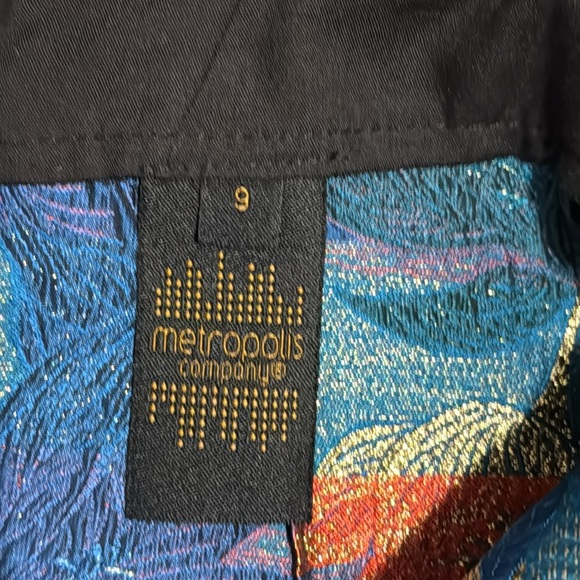 Floral Patterned Skirt - Multicolor size 9 gold accents lightweight unique - Picture 6 of 9